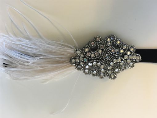 Custom Made Headband Beaded Headpiece Boho Hair Accessories 1920s Flapper Gatsby Feather