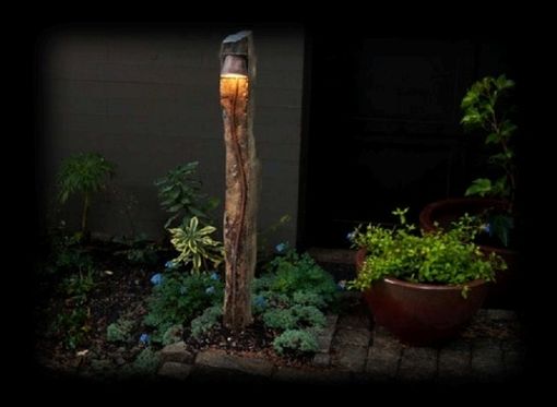 Custom Made Washington State Basalt Outdoor Bollard Light