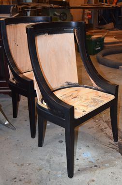 Custom Made Ebonized Mahogany Custom Chair With Upholstery
