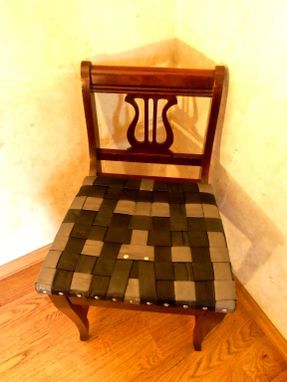 Custom Made Hand-Weaved Re-Upholstered Antique Chair