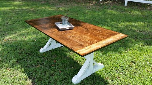 Custom Made Oxford Trestle Farmhouse Dining Room Table