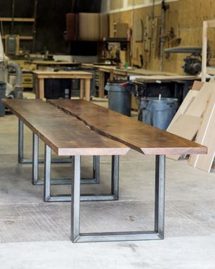 Custom Made Wood And Steel Conference Table