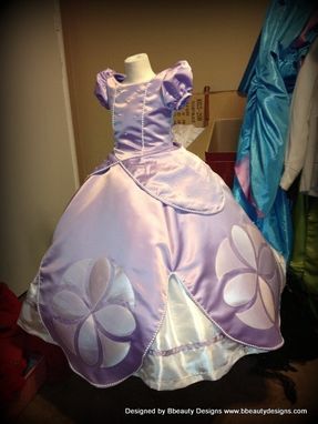 Custom Made Sofia The First Princess Dress Gown - Child Size 5-12 With Pearls
