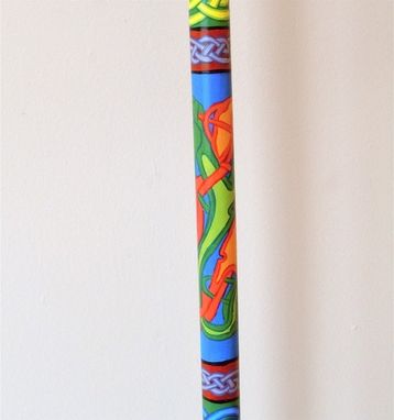 Custom Made Hand Painted Book Of Kells Celtic Walking Stick