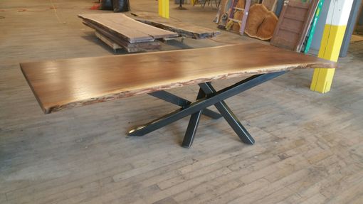 Custom Made Walnut Table With Cross Over Base