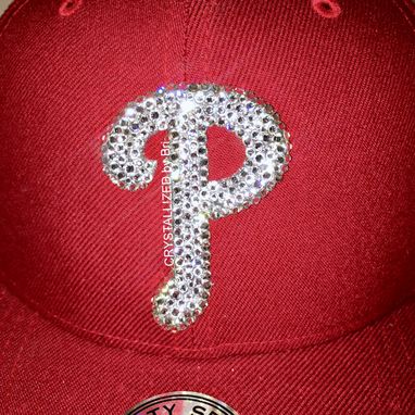 Custom Made Philadelphia Phillies Mlb Crystallized Snapback Baseball Cap Genuine European Crystals Bedazzled