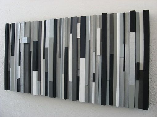 Custom Made Black And White Abstract Art, Abstract Painting, Wood Wall Sculpture, Wall Art Wood