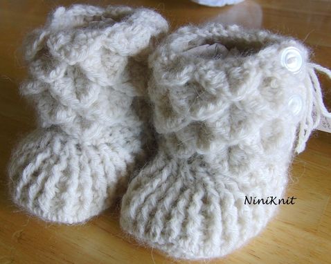 Custom Made Booties - Cashmere Baby Booties - Hand Crochet