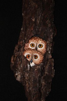 Custom Made Wood Carving Owl Wall Art