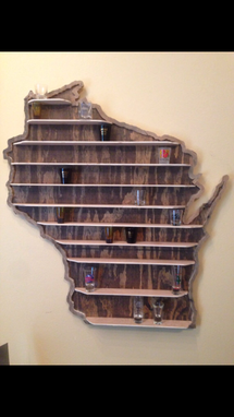 Custom Made State Shot Glass Shelf