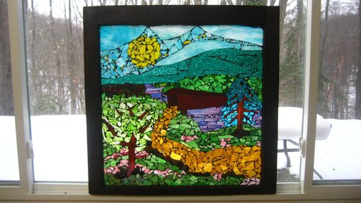 Custom Made We Will Cross That Covered Bridge When We Get There Mosaic Glass Window