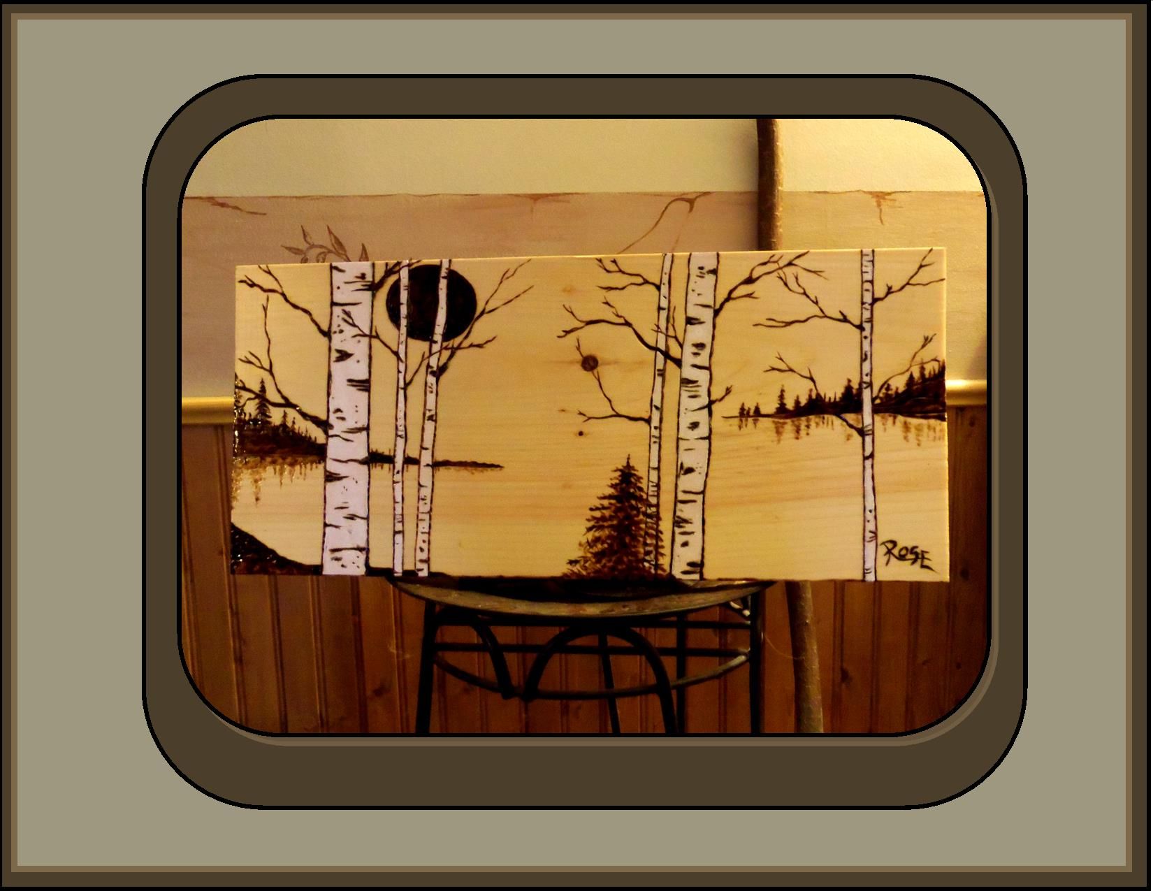 Buy a Hand Crafted Cabin Decor, Nature Art, Birch Trees, Lodge Decor