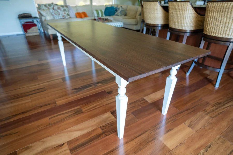 Hand Crafted Walnut Dining Table With Farmhouse Legs 30 X 60 by Brick