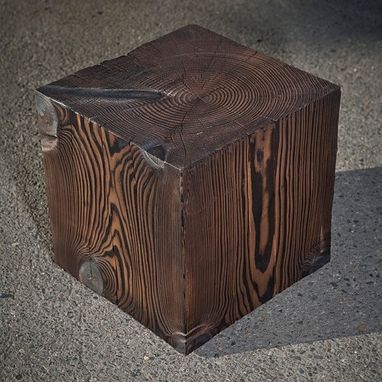 Custom Made Solid Wood Cube Table