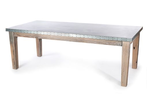 Custom Made Zinc Table  Zinc Dining Table - The Cambridge Zinc Top Table