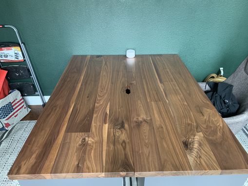 Custom Made Walnut Top Desk With Storage Drawers