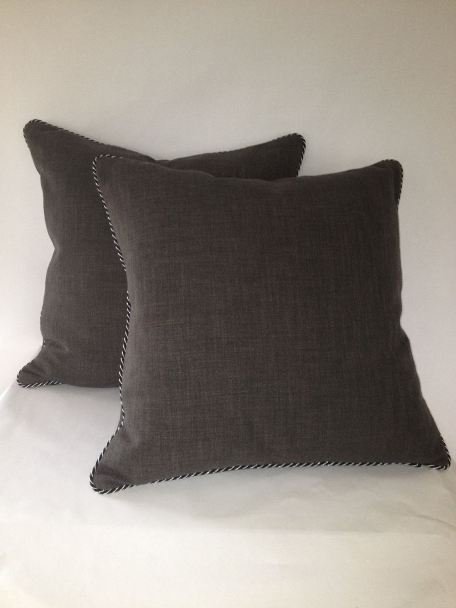 Custom Made Black Linen Pillow Cover by Fenia's Workroom
