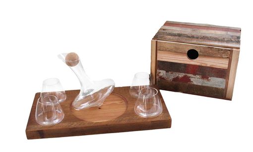 Custom Made Tad Foursome Decanter And Wine Glass Set