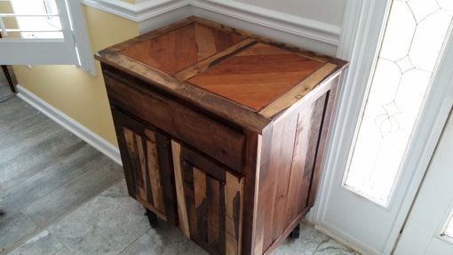 Custom Made Creative And Rustic Night Stand With Natural Walnut And Cherry.