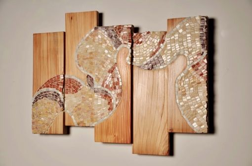 Custom Made Mosaic Inlaid On Elm Wood