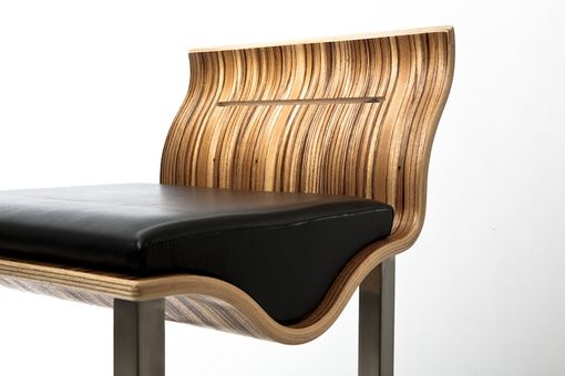 Custom Made Bent Laminated Wood Barstool
