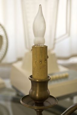 Custom Made Two-Light Candlestick Table Lamp With Loop