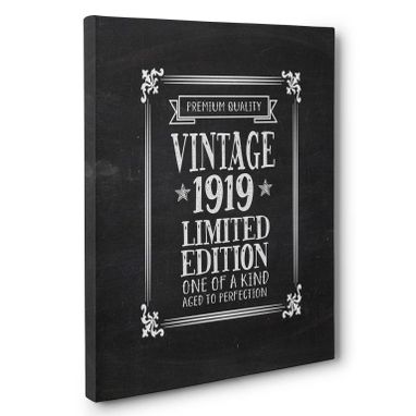 Custom Made Aged To Perfection 100 Years Old Vintage 1919 Canvas Wall Art