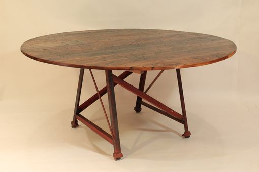 Custom Made Rt-14 Round Table With Metal Factory Base