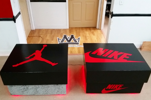 Custom Made Air Jordon, Nike & Patrick Ewing Shoebox Storage & Organizer Box !