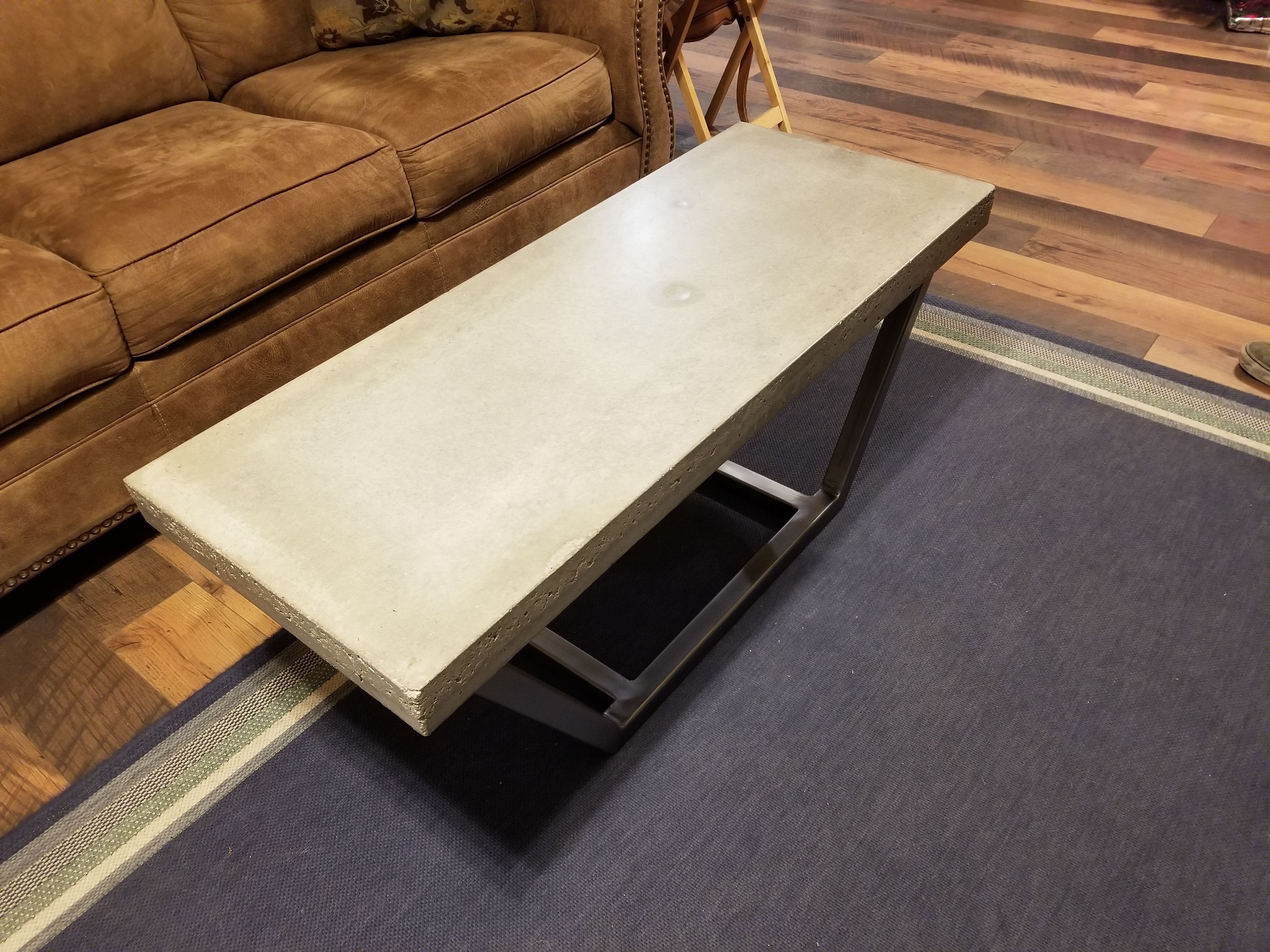 Handmade Concrete Coffee Table by Wit's End Woodworking and Design