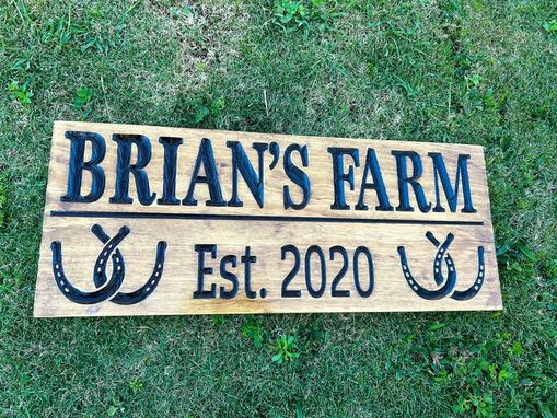 Custom Made Rustic Wood Farm Sign Personalized Couples Gift Custom Wood Sign Family Last Name Established Gift