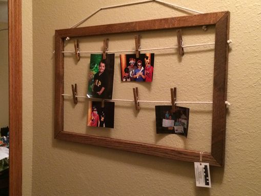 Custom Made Reclaimed Oak Clothespin Frame