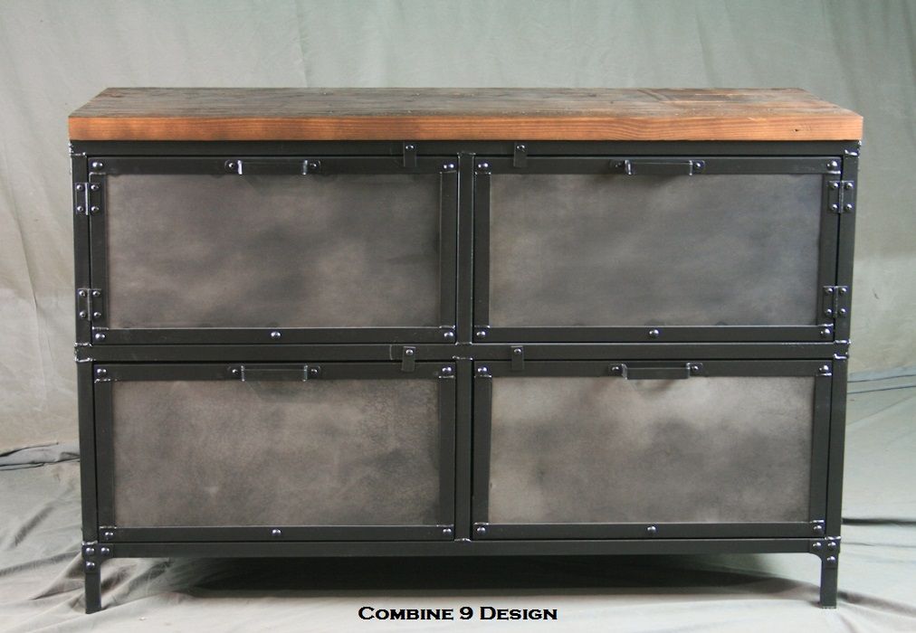 Buy A Hand Made Modern Industrial File Cabinet Reclaimed Wood