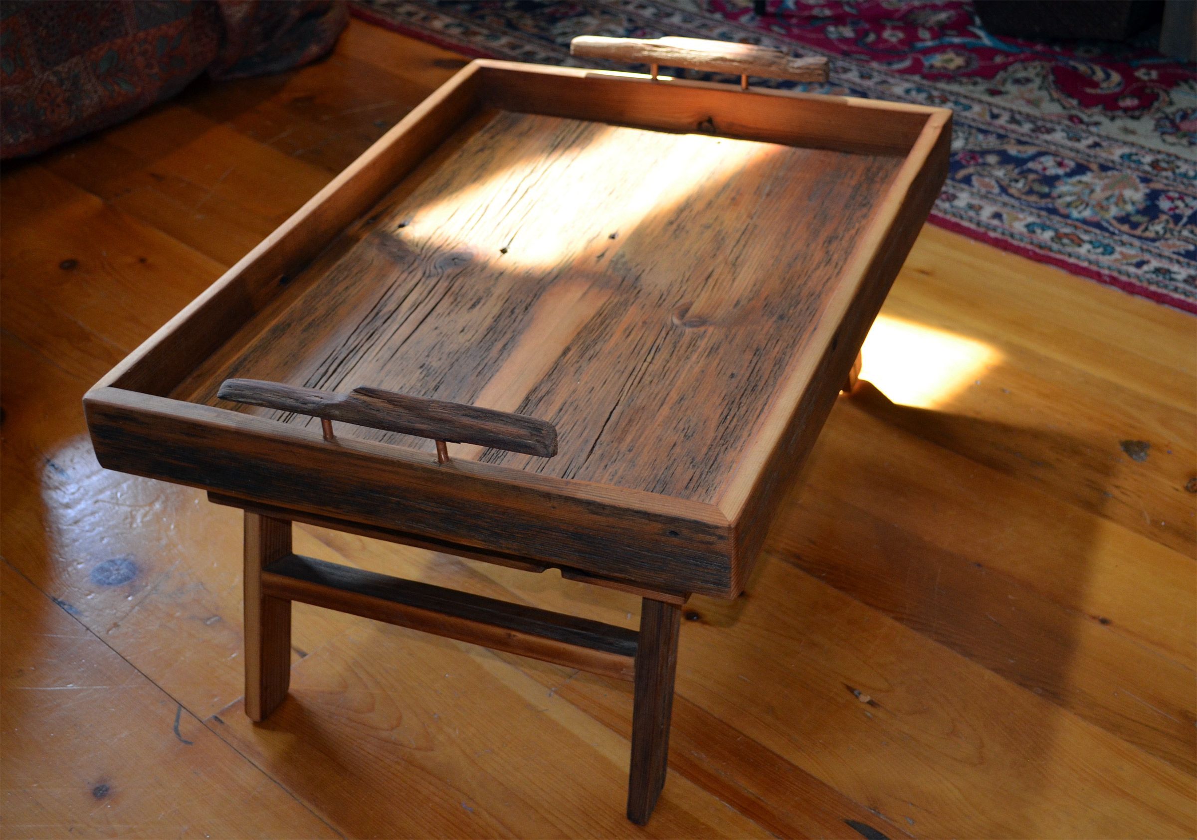 Buy Hand Made Breakfast Tray Made From Rustic Reclaimed Wood, made to