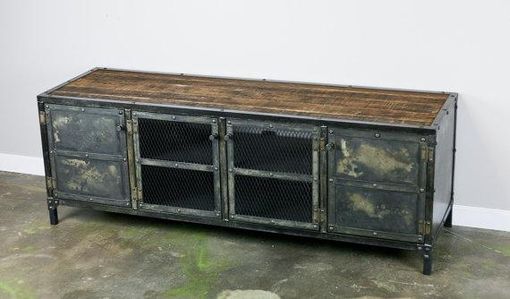 Custom Made Vintage Industrial Media Console/Credenza/Buffet Urban Modern Design, Loft Decor, Metal Sideboard