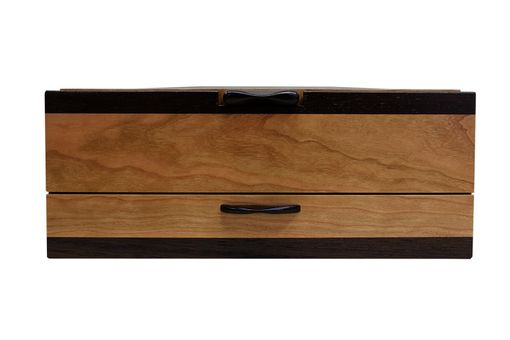 Custom Made Men's Watch & Pen Box | Solid Figured Cherry And Wenge