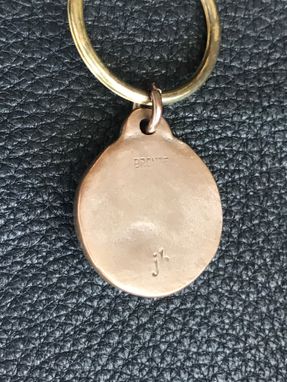 Custom Made Classic Lion's Head Key Fob Key Chain In Solid Bronze