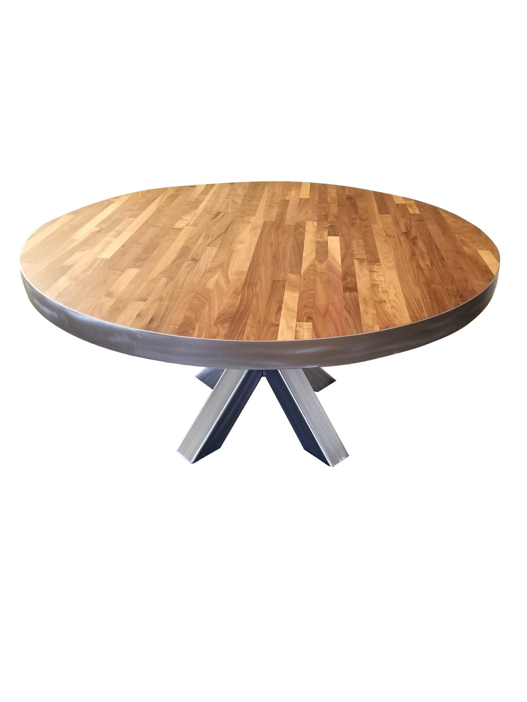 Buy Custom Industrial Pedestal Dining Table, made to order from MetalTree Furniture LLC