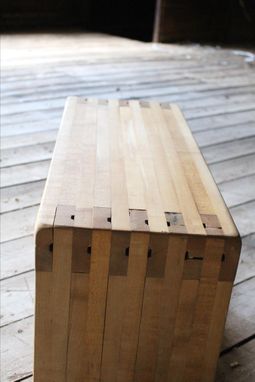 Custom Made Bowling Alley Bench That Doubles As A Stool, Or Small Coffee Table That Doubles As A Plant Stand