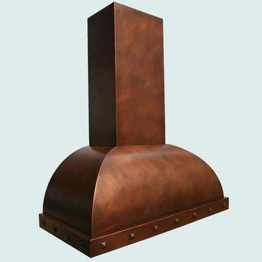 Custom Made Copper Range Hood With Decorative Clavos