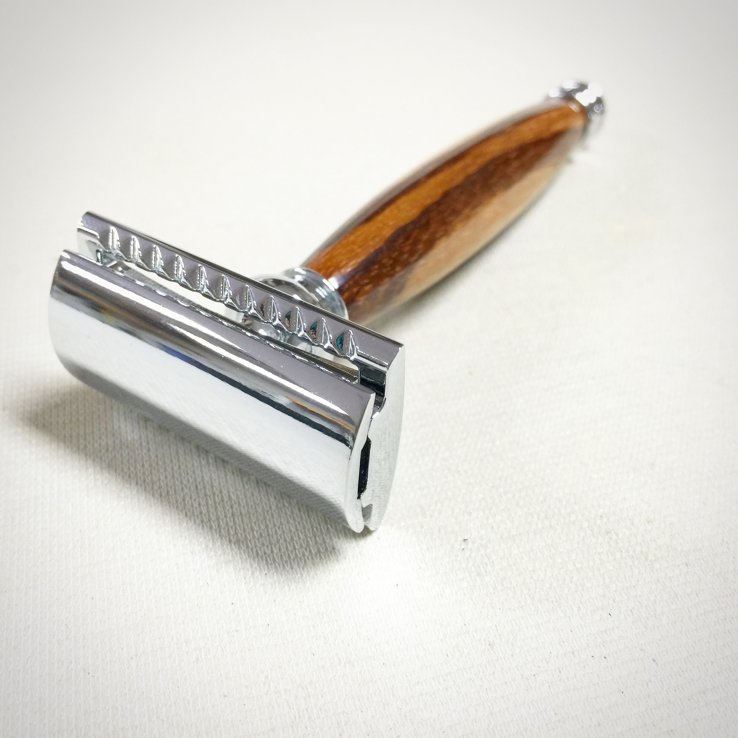 Buy Hand Crafted Handmade Safety Razor With Zebrawood Handle, made to