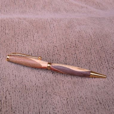 Custom Made Wood Pen Of Walnut, Hackberry, Elm And Bubinga     S010
