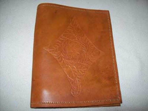 Custom Made Custom Leather Portfolio With Diamond Sheridan Design In Canyon Tan
