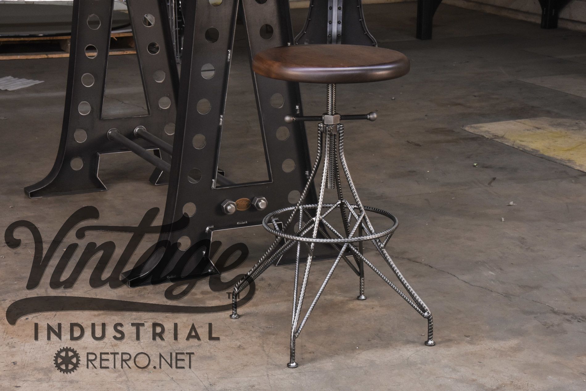 Custom Rebar Stool by Vintage Industrial, LLC