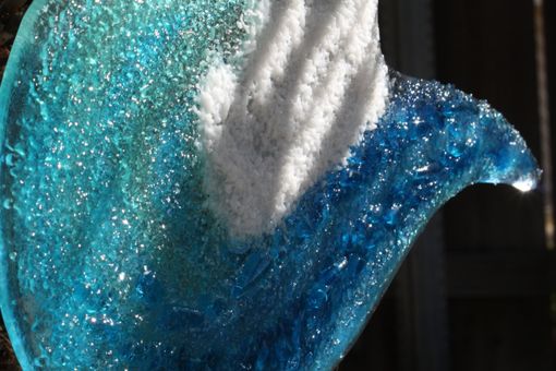 Custom Made Windchime With Aqua, Turquoise, And Blue Glass