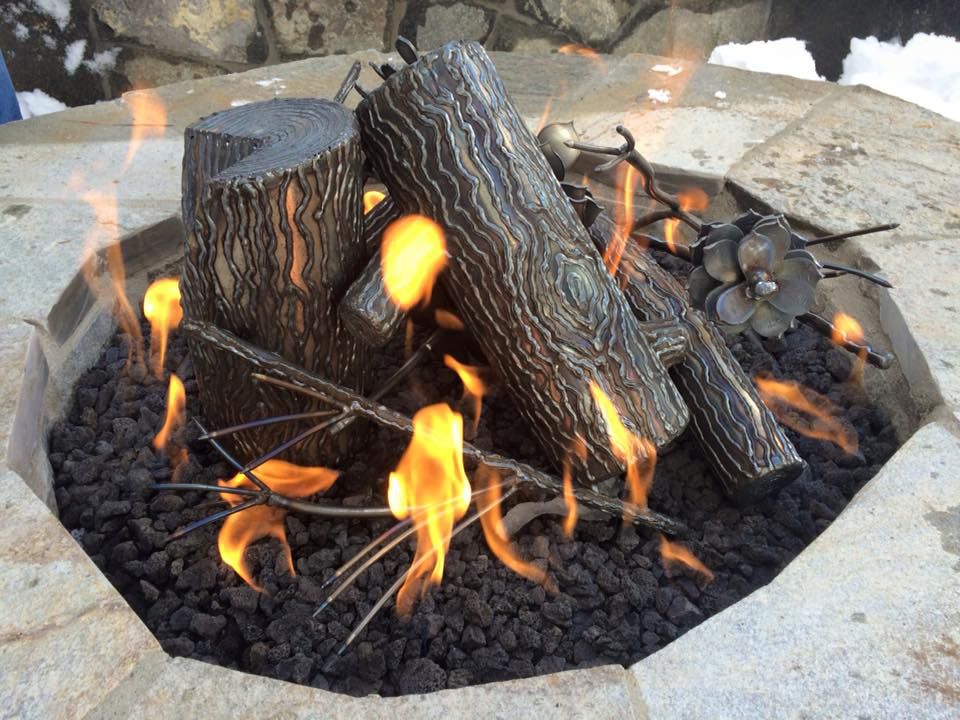 Custom Steel Log Fire Pit Center Piece by STEEL IT INC.