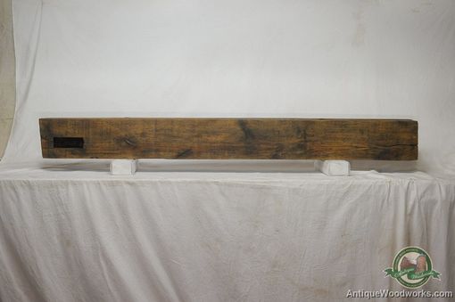 Custom Made Unique Mantel With Reclaimed Wood And Metal Wave