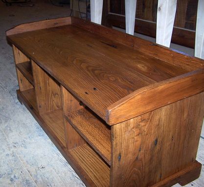 Custom Made Vintage Reclaimed Storage Wood Bench