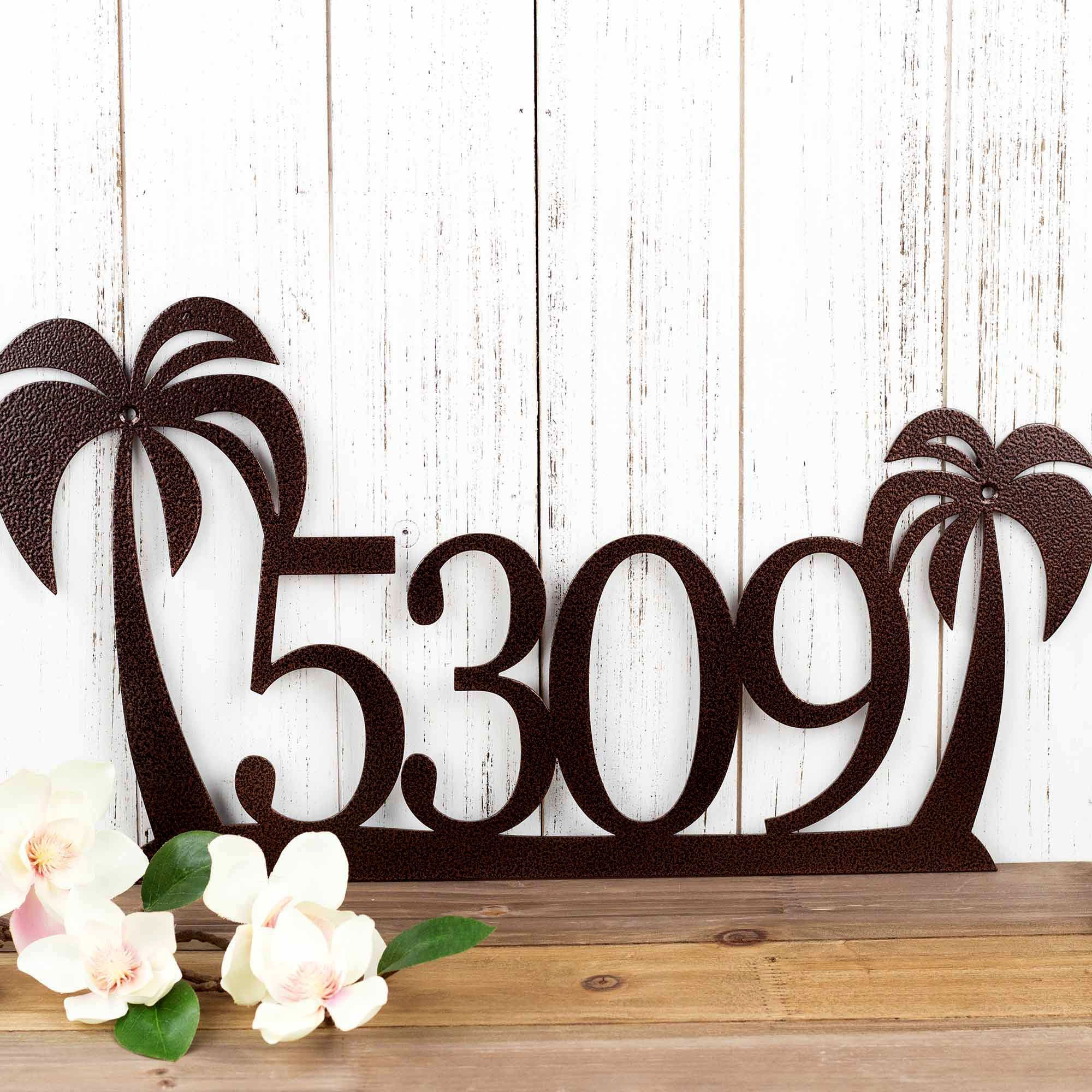 Buy Handmade Palm Tree Address Sign, Palm Tree House Number Sign, Metal
