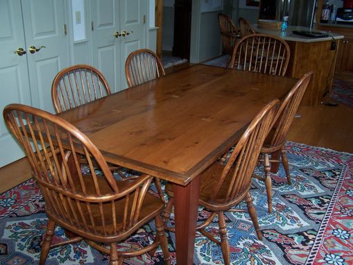 Reclaimed Heart Pine Dining Table, Ethan Allen Farmhouse Pine Dining Table